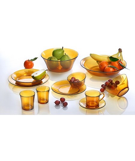VAJILLA DURALEX AMBAR 19 PIEZAS