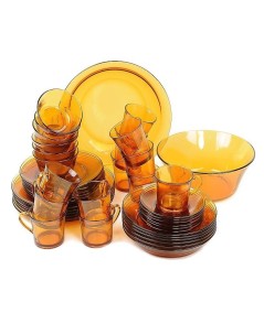 VAJILLA DURALEX AMBAR 19 PIEZAS