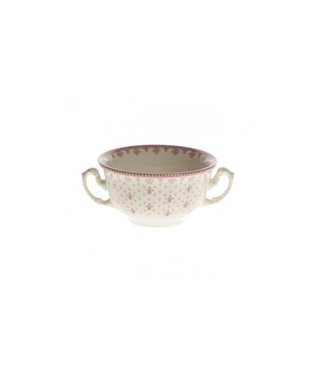 TAZA DE CONSOME FLOR DE LIS ROSA