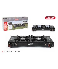 COCINA GAS DOBLE PORTÁTIL ALGON