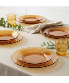 VAJILLA DURALEX ÁMBAR 18 PIEZAS HP-A300DF