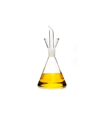 Liben Aceitera antigoteo para la cocina o de mesa para aceite o vinagre,  vidrio borosilicato y acero inoxidable, color negro, 1 unidad (300 ml)
