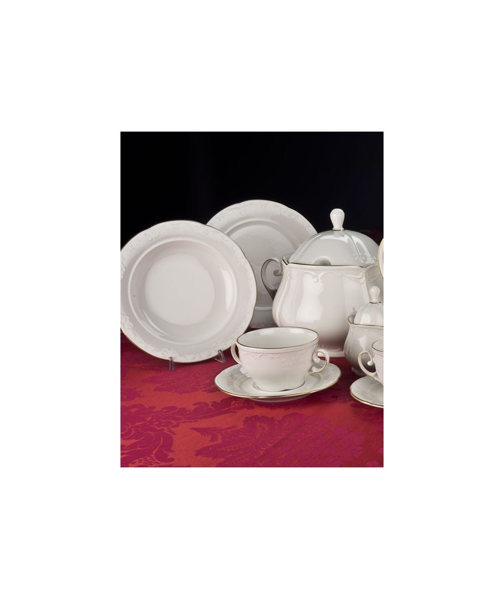 Porcelain Vajilla Santa Clara Filo Oro VAJILLA 57 PIEZAS SEVILLA
